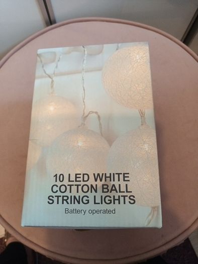 10 LED  cotton ball string lights
