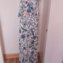White floral peacock cold shoulders maxi dress size UK10 EU38 Postage included Image 3