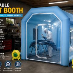 Inflatable Spray Booth Tent  Professional Paint Booth with Dual Blowers & Air Filtration
