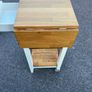 Solid Wood Drop-Leaf Side Table / Kitchen Trolley with Drawer & Shelves Image 4