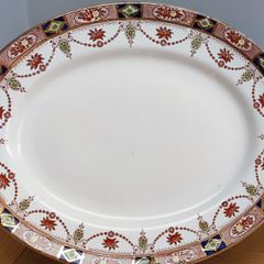 Vintage Arklow Pottery Oval Serving Platter: Alton Design, Gold Trim