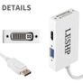 LESHP DisplayPort Male to HDMI/DVI/VGA (Female) (3-in-1) Adapter (Brand New/Warranty) Image 4