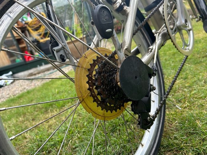 Folding adult bicycle.