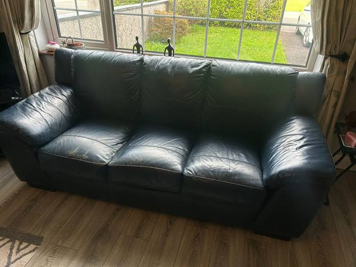 3 seater leather couch and chair
