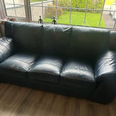 3 seater leather couch and chair