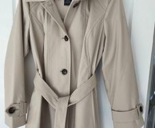Hooded trench coat, stone/beige size 16/18