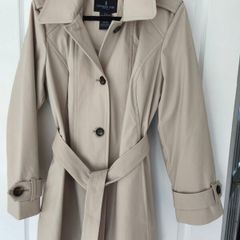 Hooded trench coat, stone/beige size 16/18