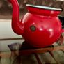 Vintage Made in Poland Red Enamel Teapot Image 8