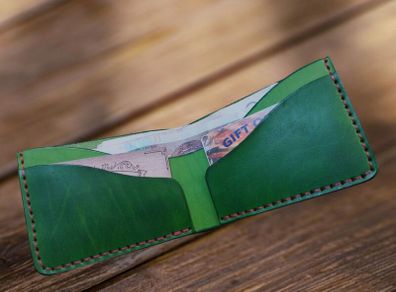 Leather bifold wallet
