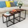 Set of 3 Nesting Side Tables, Modern Stacking Coffee & End Table, Sturdy Metal Frame, Space-Saving Furniture for Living Room Image 3