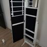 freestanding white jewelry cabinet mirror Image 3