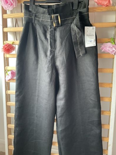 trousers zara Bnwt black linen trousers size small