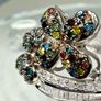 Diamond Designer-Inspired Multi-Color Diamond Floral Ring Image 4