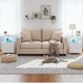 Bedside Table Set of 2, Side Table with Charging Station and Led Lights Image 6