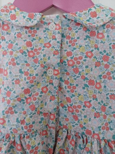 Baby Girls M&S Cotton Floral Smock Dress Age 9-12 months