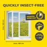 Fly Screen for Windows with Magic Click | Mosquito net can be Individually Cut to Size for All Windows up to 150x130 cm | Easy Installation with 12 Magnets - no Drilling or screwing [Black] Image 3
