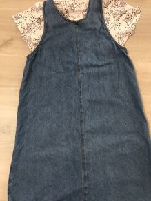 M&S denim dungaree dress  size 10-11 years
