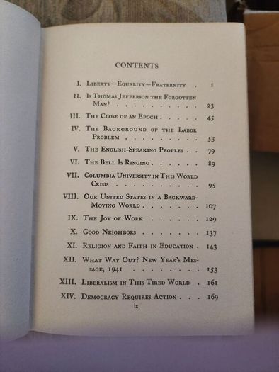 Library-equality-fraternity. Essays And Addresses On The Problems Of To-day And Tomorrow. By Nicholas Murray Butler. 1942 Hardback In Good Condition. See Photos For Same.