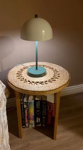 two oak bedside tables