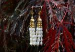 Vintage 1940s Pearl Drop Earrings - 14ct Gold