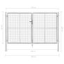 Garden Gate Galvanised Steel 306x200 cm Silver Image 5