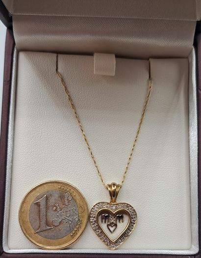 9ct yellow gold  diamond necklace
