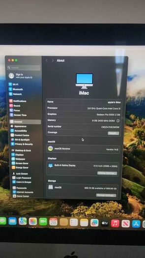Apple Imac 4k 21.5' (2019) I3 1tb Hdd 8gb Ram