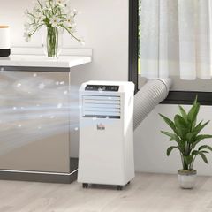 10000 BTU Air Conditioning Unit, 3-in-1 Portable Air Conditioner, Dehumidifier, Cooling Fan with Remote Control, Digital Display, 2 Speeds, 24H Timer, Window Venting Kit, 18m
