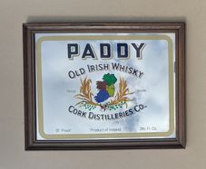 Vintage Paddy Whisky Mirror Home Bar