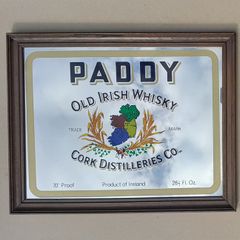 Vintage Paddy Whisky Mirror Home Bar