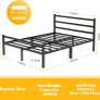 Double Bed Frames with Headboard 4ft6 Black Metal Double Bed Frame with Storage for Adult Teenagers Heavy Duty Non-Slip with Steel Slats No Box Spring Needed Image 3