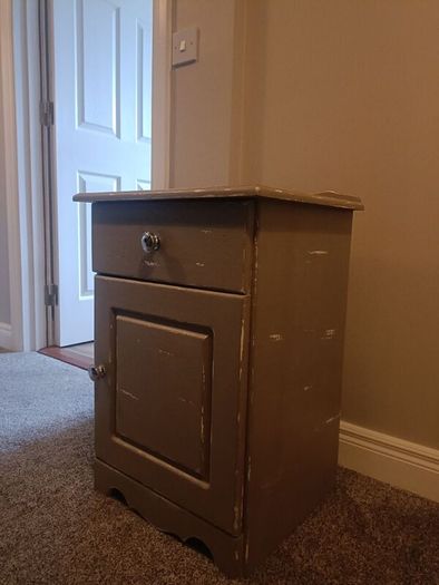 Solid Pine Bedside Locker - Coffee Chalk Paint