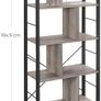 Bookcase, 4 Tier Storage Shelf, for Living Room, Office, Easy Assembly, Industrial Style, Chipboard and Steel, Greige and Black Image 5