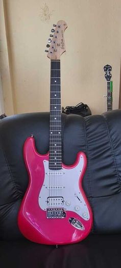 Red strat guitar