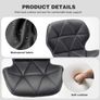 2x Modern Adjustable Swivel Bar Stools Kitchen Chairs, Faux Leather, Black Image 9