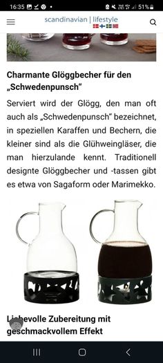 Sagaform Mulled Wine Jug Carafe with Warmer, Scandinavian motifs