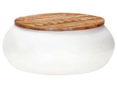 Coffee Table White 68x68x30 cm Solid Reclaimed Wood