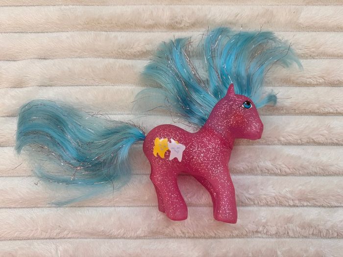 My Little Pony Star Dancer Sparkle Vintage 1987 Hasbro G1 MLP Pink Glitter approx. 12 cm. Used Please see photos
