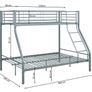 Grey Double Metal Bunk Bed 219 Free Delivery Image 3