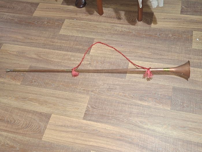 Large Vintage Copper and Brass Horn or Straight Hunting Horn, Postage available or Collection