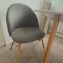 IKEA VEDBO dining table and chairs for two. White/birch/Gunnared medium grey Image 4