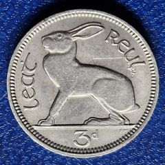 Ireland 1928 Threepence 3d Beautiful Coin