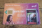 UK BT 2 GBP Phonecard "New BT Phonecard, Girl at Phone", used, 1996, No. 3 of 6 - free standard postage