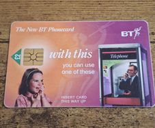 UK BT 2 GBP Phonecard "New BT Phonecard, Girl at Phone", used, 1996, No. 3 of 6 - free standard postage