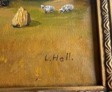 Vintage Framed Oil Painting - Traditional Irish Thatched Cottage Scene