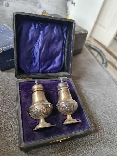 Antique silver pepperettes