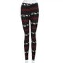 Black Red Reindeer Snowflake High Waisted Legins Image 2