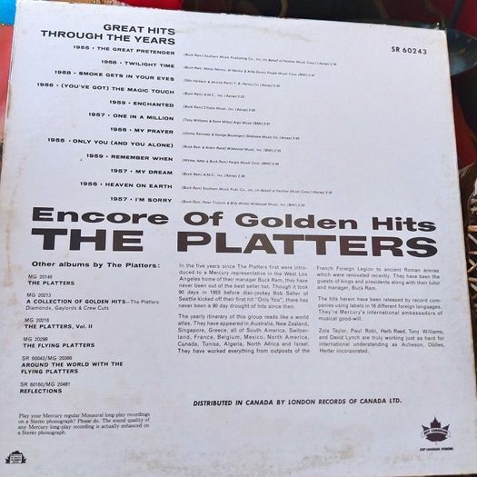 1960 The Platters /Canada/SR-60243