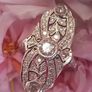 Antique Art Deco 14 Carat White Gold and Diamond Ring Image 4