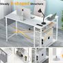 L Shaped Computer Desk with Power Outlet, 118CM Corner Office Desk for Small Spaces with Storage Shelves, Study Work Writing Table for Home Office Bedroom, Rustic Brown Image 4